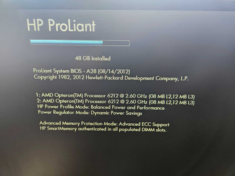 HP ProLiant DL385P Gen8 2x AMD Opteron 6212 @ 2.60GHz 48GB Ram P420i RAID )