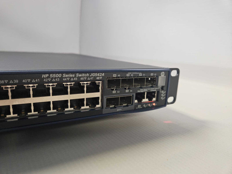 HP JG542A 5500-48G-PoE+-4SFP 48 Ports Switch w/2xPS/lspm1cx2p Card/Rackmount )