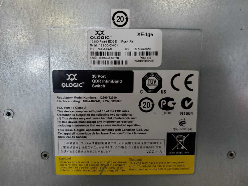 QLOGIC 12200-36P InfiniBand Switch 18 Port Network QDR Switch (
