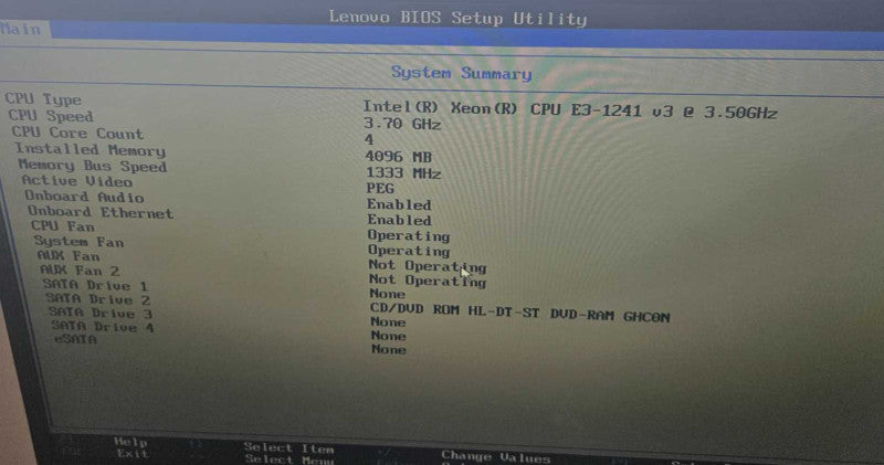 Lenovo ThinkStation P300 1 x Xeon E3-1241 v3 @ 3.50GHz 4GB Ram  )