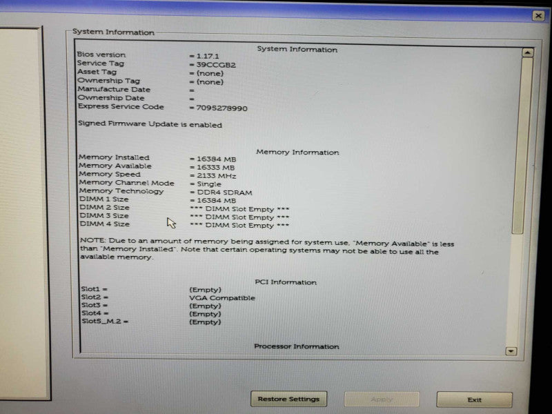 Dell Optiplex 7040 Core i3-6100 @ 3.7GHz 16GB DDR4 No HDD (
