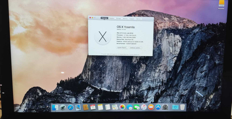 Apple iMac A1418 Late 2012 21.5\\" Core i5 2.7GHz 8GB 1TB HDD MacOS 10.10.5