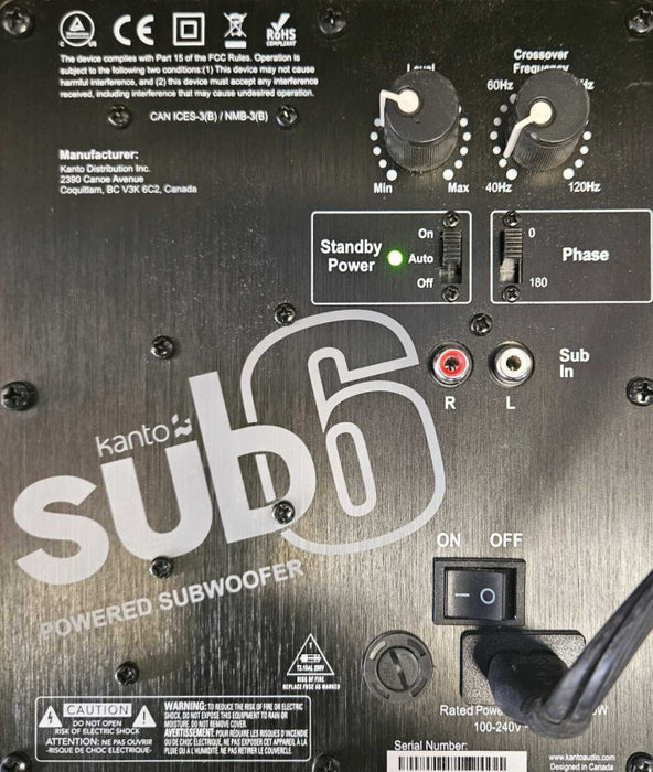 Kanto Living Sub6 280W 6\\" Active Subwoofer Only )