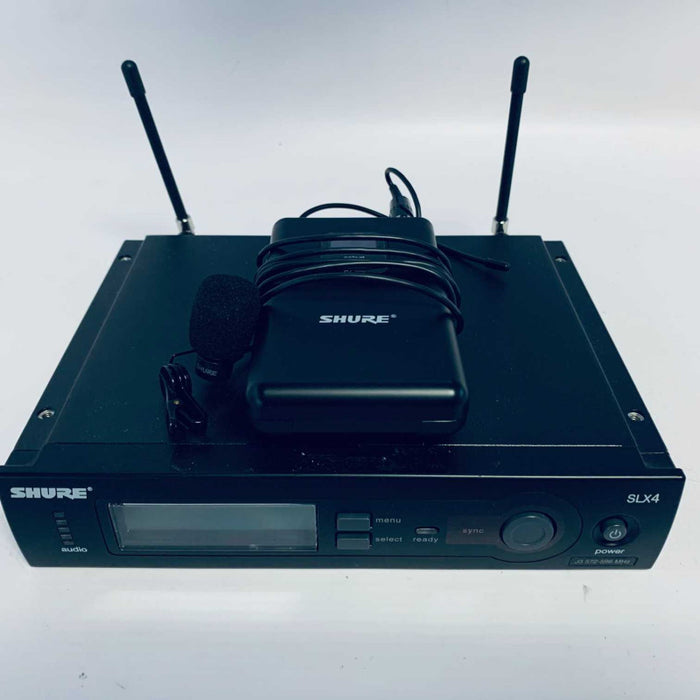 Shure SLX Set W/ SLX4 Receiver SLX1 Body Pack, Antennas 572-596 w/ AC Adapter =