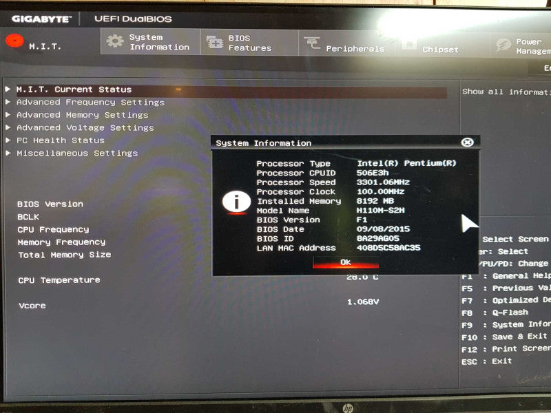 Custom PC - Pentium G4400 @ 3.30 GHZ 8GB DDR4