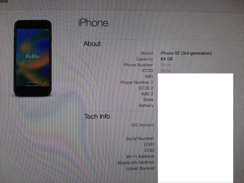 Apple iPhone SE 3rd GEN. 64GB READ $