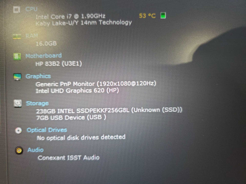HP EliteBook 840 G5 Core i7-8650U @ 1.9GHz 16GB DDR4 250GB SSD [Read] (