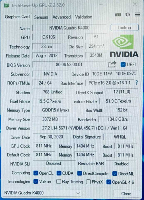 PNY Nvidia Quadro K4000 Graphics Card | 3GB GDDR5  2x DisplayPort 1.2, 1x DVI Q=