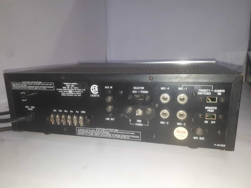 Realistic 100watt solid state P.A. Amplifier MPA-100