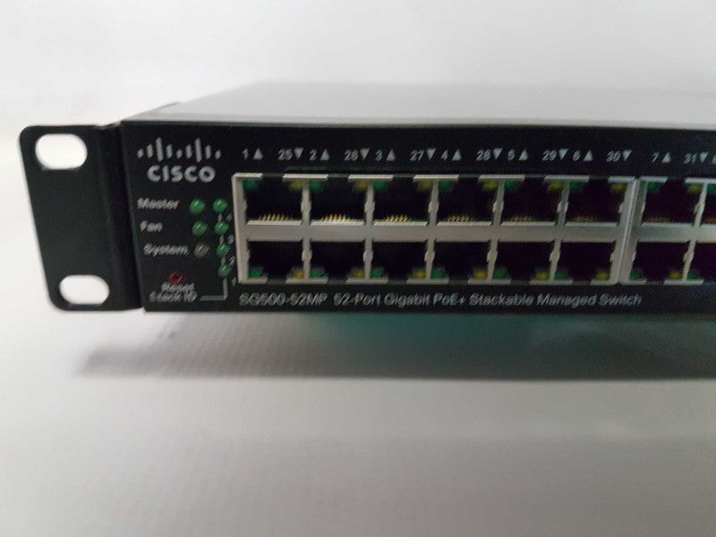 Cisco SG500-52MP 52x port gigabit PoE+ Stackable Managed Switch - Reset #