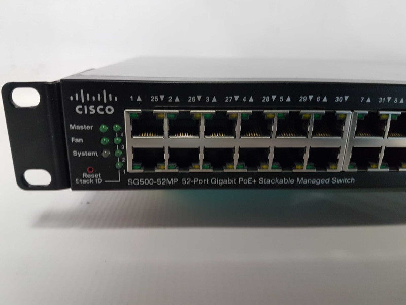 Cisco SG500-52MP 52x port gigabit PoE+ Stackable Managed Switch - Reset #