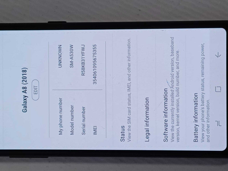 Samsung Galaxy A8 (2018) SM-A530W Smart phones 32GB Q_