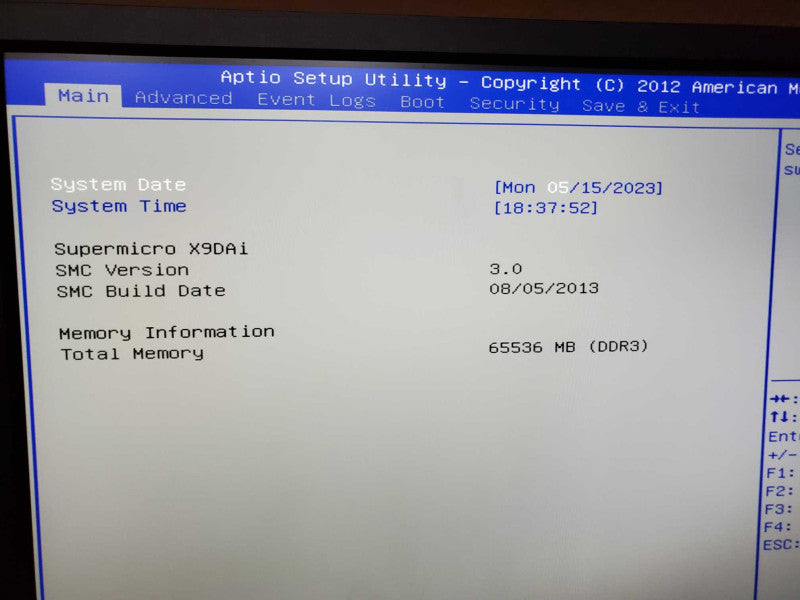 SuperMicro X9DAi E-ATX 2x Xeon E5-2670 @ 2.6GHz 64GB DDR3 4x 2.5\\" No HDD (