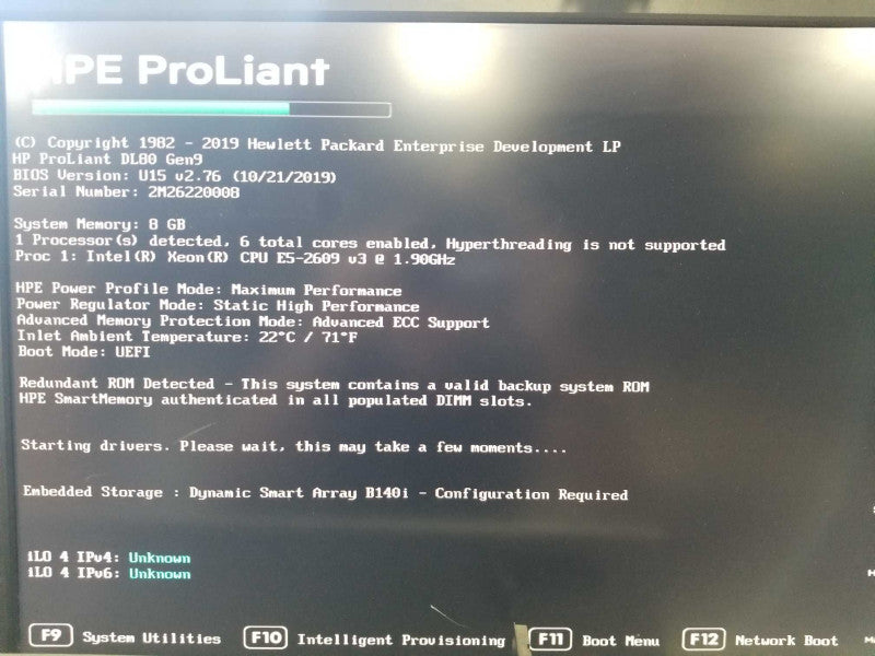 HP Proliant DL380 Gen9 2x Xeon E5-2609 V3 @ 1.90ghz / 8gb ram / B140i Raid #