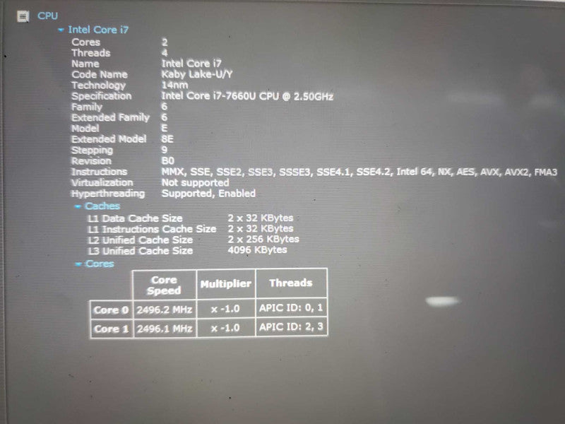 Microsoft Windows Surface 1769 i7-7660U @ 2.50ghz 8GB DDR3 256GB SSD (