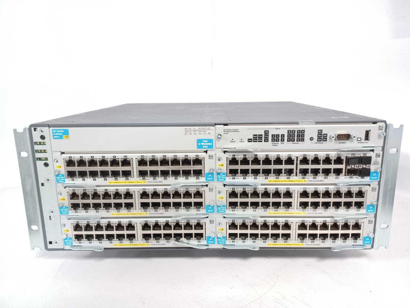 HP E5406 J8697A zl Switch w/ 5x J9534A, 1x J9535A zl modules and 2x PSU _