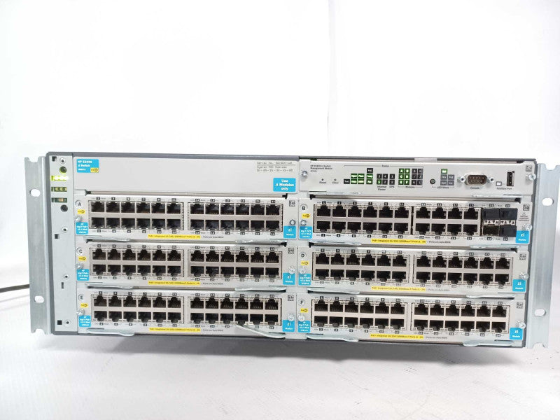 HP E5406 J8697A zl Switch w/ 5x J9534A, 1x J9535A zl modules and 2x PSU _