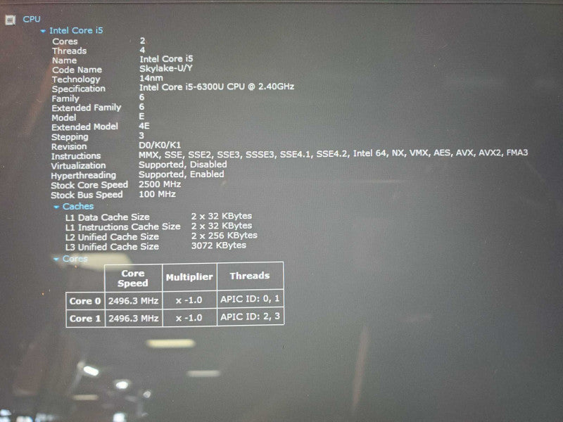 Microsoft Surface Pro 4 Core i5-6300U @ 2.40ghz 8GB DDR3 256GB SSD (