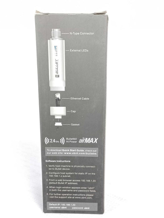 Ubiquiti BulletM2-HP US 2.4GHz airMAX Integrated Radio Indoor/Outdoor Q_