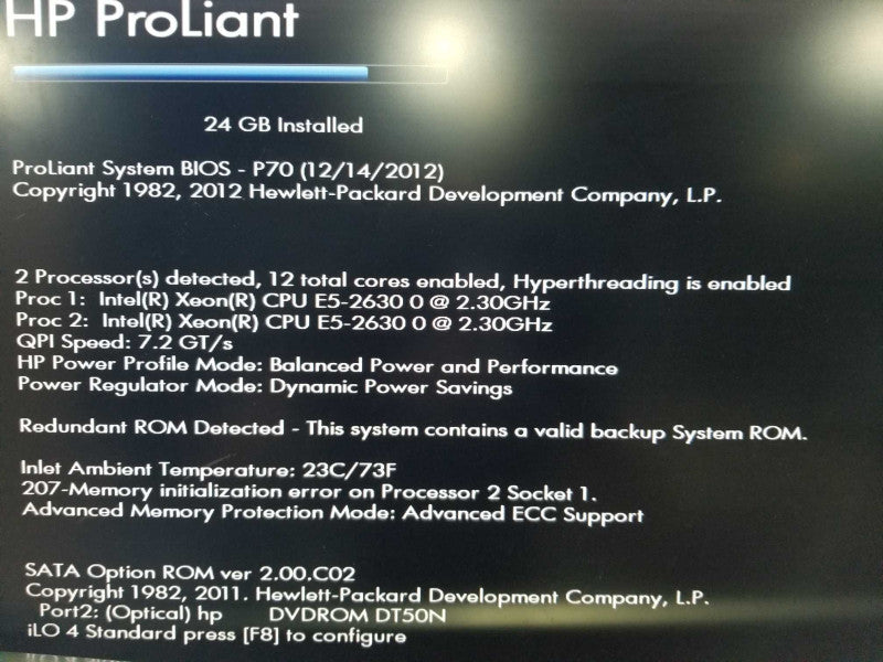 HP Proliant DL380p Gen8 2x Xeon E5-2630 @ 2.30ghz / 24gb ram / P420i Raid #