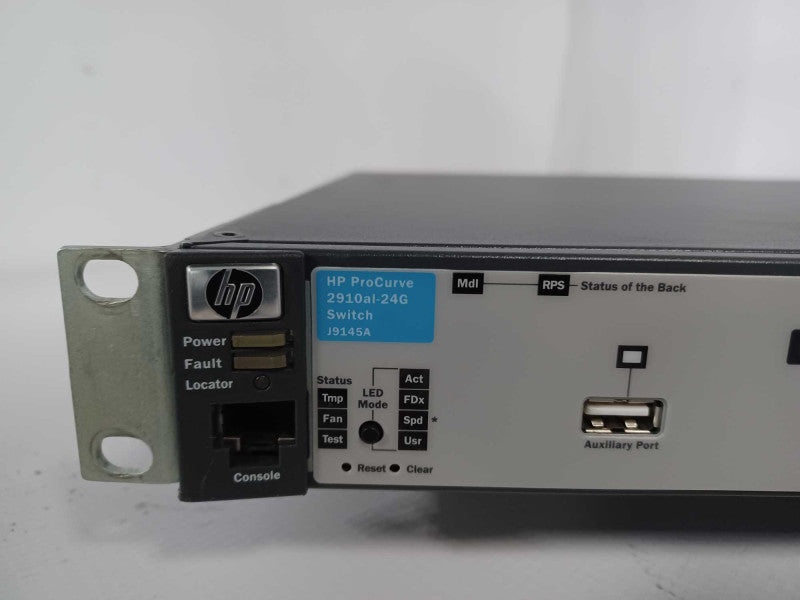 HP ProCurve 2910al-24G 24 Port Network Switch J9145A w/ rack mount ears _