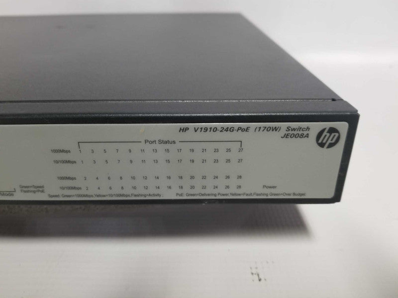 HP V1910-24G-POE 170W JE008A Ggabit PoE 24x port switch - Factory Reset #