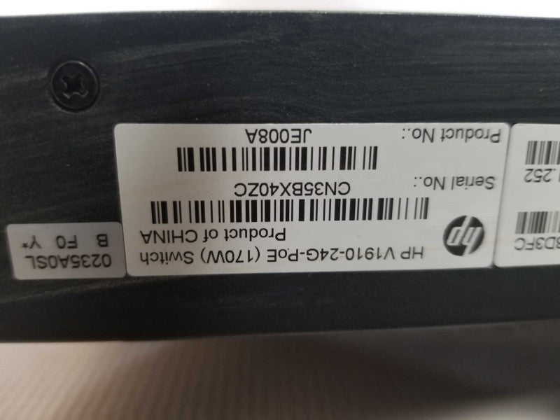 HP V1910-24G-POE 170W JE008A Ggabit PoE 24x port switch - Factory Reset #