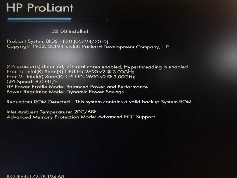 HP Proliant DL380p Gen8 2x E5-2690 v2 @ 3.0GHz 32GB ECC DDR3 P420i No HDD 2.5\\" $