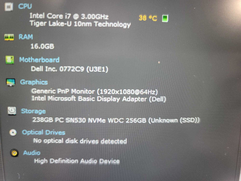 Dell Latitude 5490 14\\" i7-1165G7, 16GB DDR4, 256GB SSD **READ