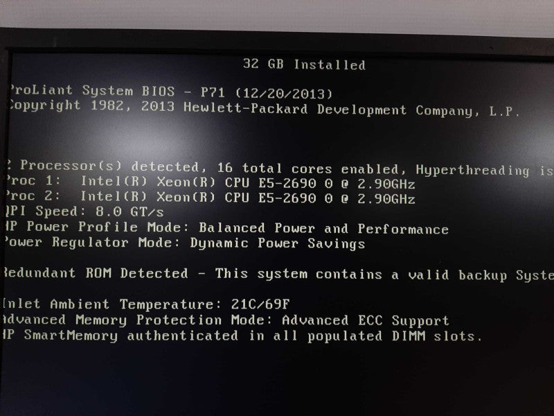 HP Proliant DL360p Gen8 2x E5-2690 @ 2.9GHz 32GB ECC DDR3 P420i No HDD 2.5\\" $