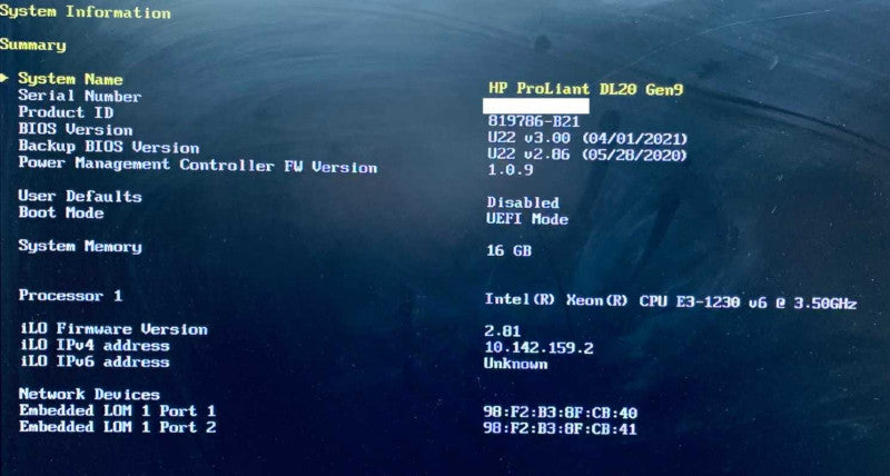 HP Proliant DL20 Gen9 Xeon E3-1230 V6 @ 3.5GHz 16GB RAM P440 =