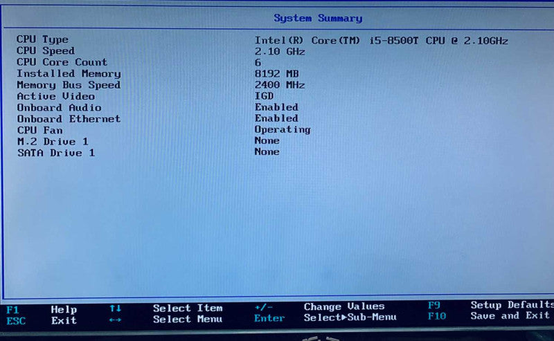 Lenovo M920q ThinkCentre Tiny PC i5 8500T 8GB RAM WIFI Q=