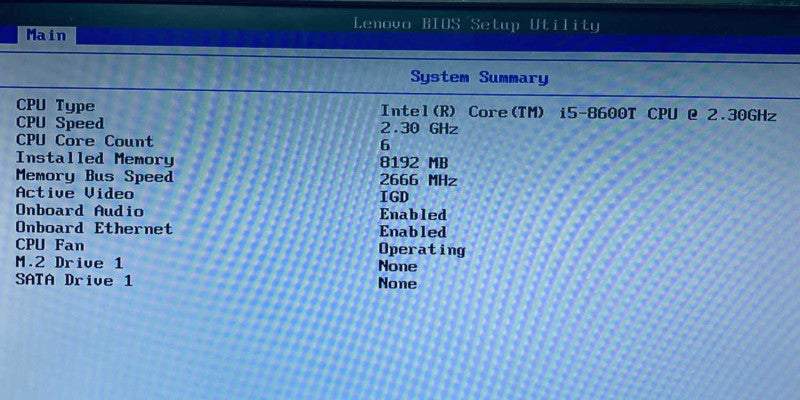 Lenovo M920q ThinkCentre Tiny PC i5 8600T 8GB RAM WIFI Q=