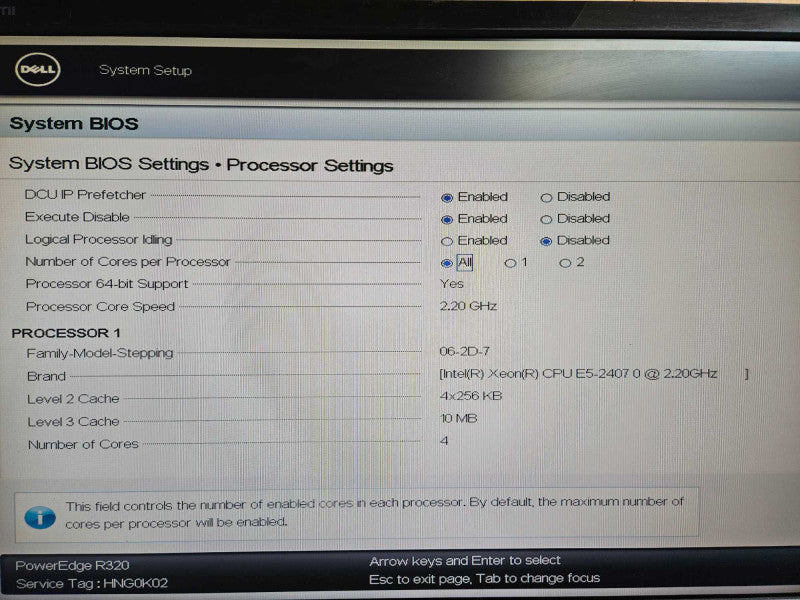 Dell PowerEdge R320 Server 1x Xeon E5-2407 0 @ 2.20GHz 16GB Ram H310 RAID