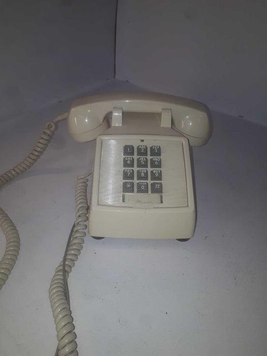 ITT 2500 Telephone Single Line Analog Beige Vintage Push Button Phone