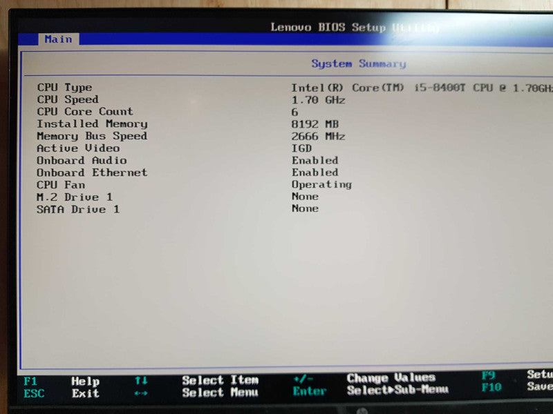 Lenovo ThinkCenter M720q (mini pc) - Intel i5-8400T @ 1.70ghz 8GB DDR4