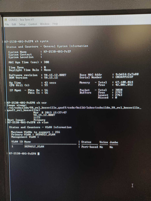 HP J9772A 2530-48G-PoE+ 48x Gig PoE+ 4x 1GB SFP Managed Switch _