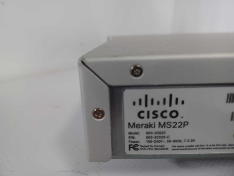 Cisco Meraki MS22P 600-20020 24 Port Gigabit Switch, Unclaimed _
