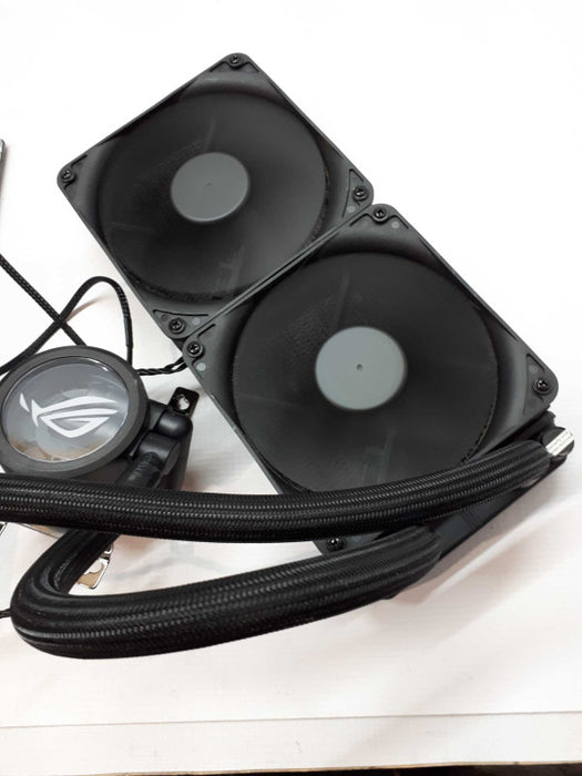 Gaming desktop cooling system with two fans. &