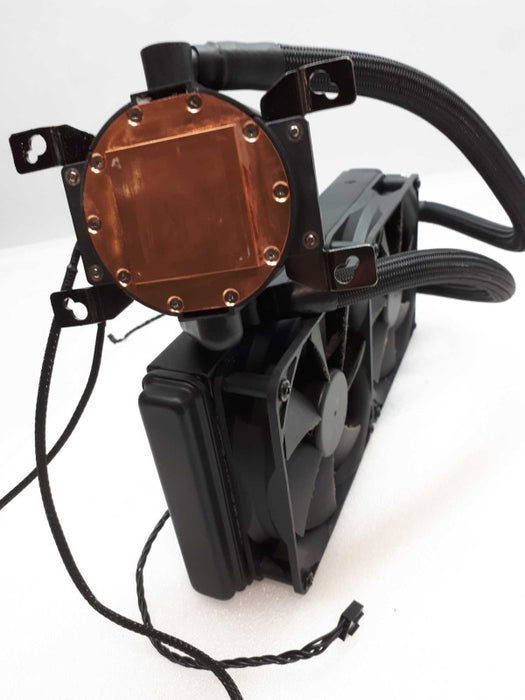 Gaming desktop cooling system with two fans. &