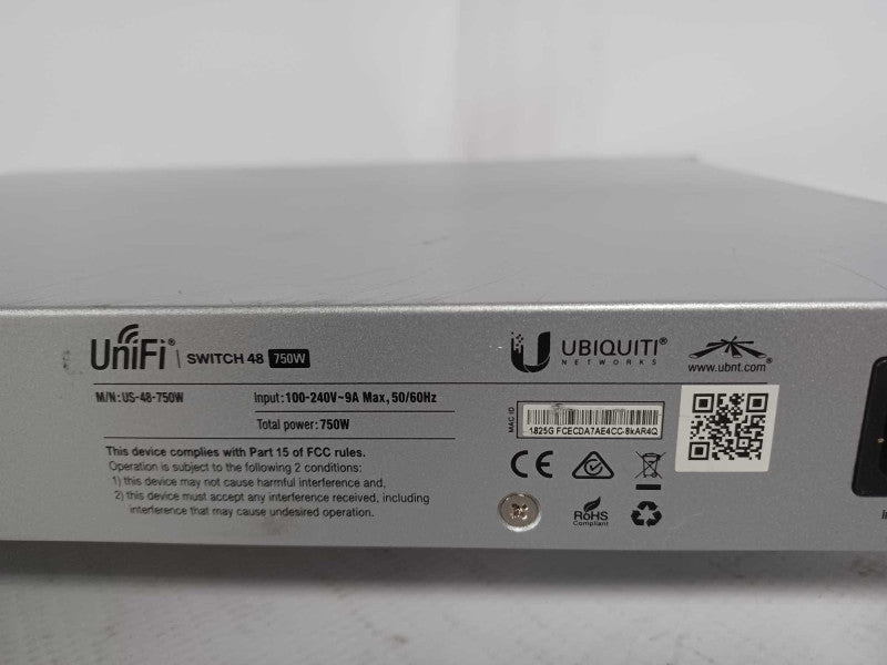 Ubiquiti US-48-750W UniFi Switch 48x Gigabit RJ45 2xSFP + 2x SFP+ 10Gbe, Read _