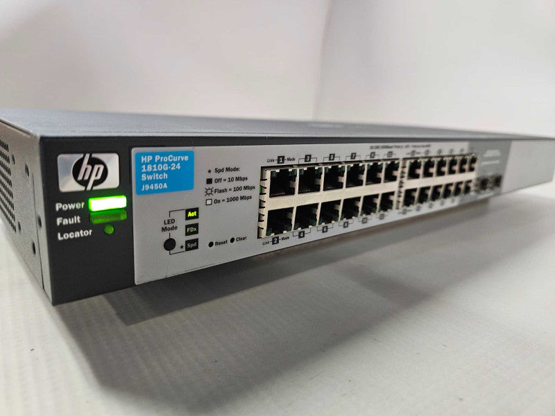 HP ProCurve 1810G-24 Ethernet Switch 24x 10/100/1000Base-T 2x SFP J9450A )