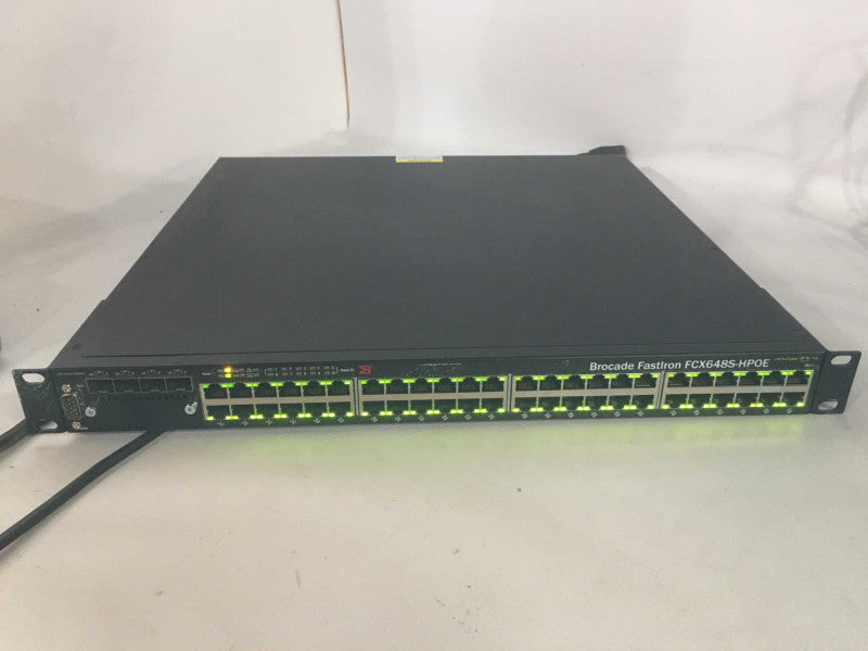 Brocade FastIron FCX648S-HPOE 48 Port Gigabit PoE+ Ethernet Switch Q