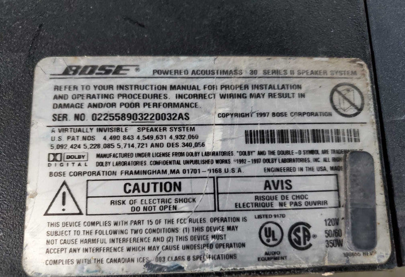 BOSE Powered acoustimass 30 series II SUBWOOFER (