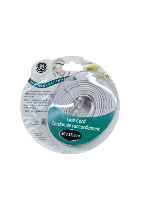 50' Phone Modem Fax Phone Line Cord Cable