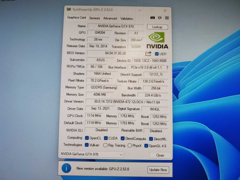Asus Nvidia GeForce GTX 970 4GB (