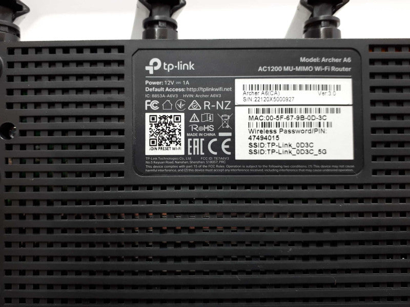 TP-Link Archer A6 AC1200 Wireless MU-MIMO Gigabit Router &