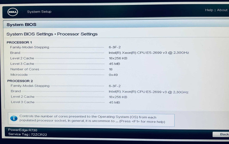 DELL PowerEdge R730 2x Intel Xeon E5-2699 v3 @2.30GHz (36 Core) 64 GB DDR4 -