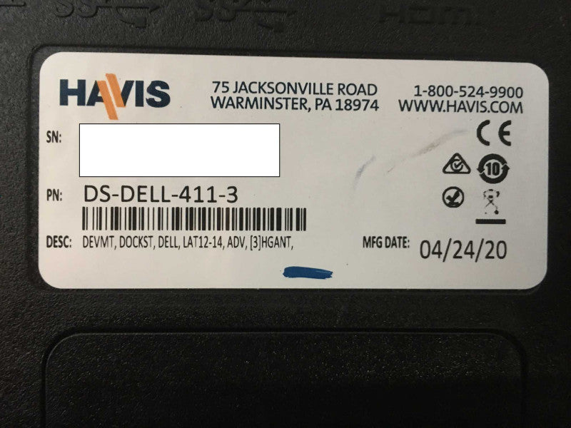 Havis DS-DELL-411-3 Docking Station No AC ADAPTER