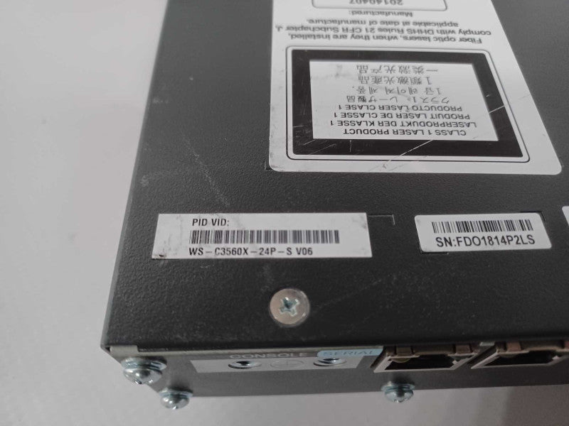 Cisco WS-C3560X-24P-S 24 Port PoE+ Gigabit Switch w/ C3KX-NM-10G, 1X PSU _